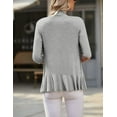thumbnail image 6 of Zeagoo Women's Open Front 3/4 Sleeve Draped Ruffles Knit Cardigan, 6 of 6
