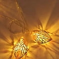 thumbnail image 3 of 4.9ft 10LED Rose Gold Metal Leaves Lights Battery Powered Fairy String Lights Indoor Decorative Lights for Holiday Christmas Wedding Party Home Decoration (Warm White), 3 of 8