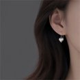 thumbnail image 4 of Solid 925 Sterling Silver Heart Drop Earrings, Dainty Dangle Ear Hooks for Women & Teens, Hypoallergenic Lightweight Everyday Earrings, Elegant Gift in Gift Box, 1.1x1.2cm Heart, 4 of 9