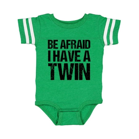 

Inktastic Be Afraid I have a Twin Gift Baby Boy or Baby Girl Bodysuit