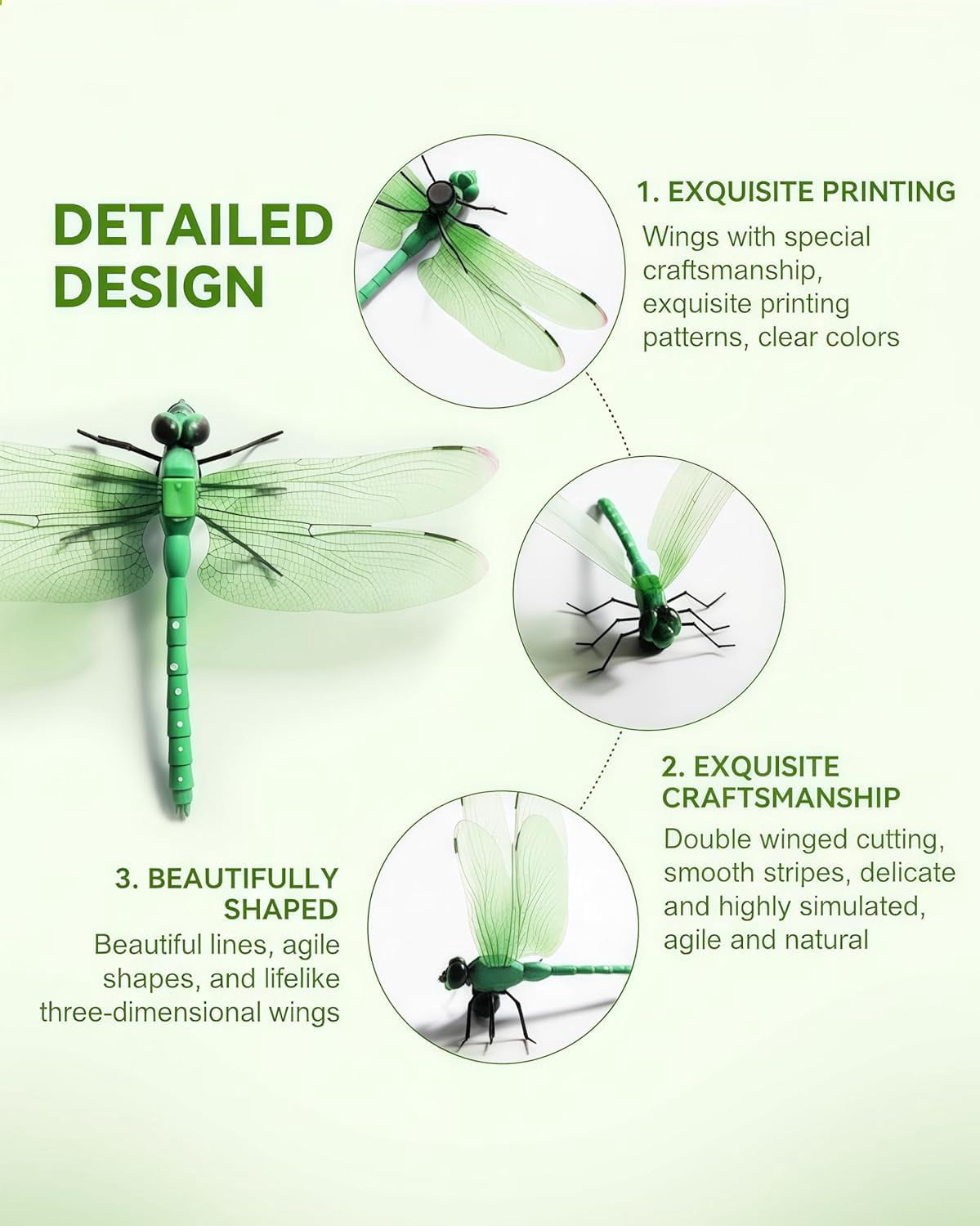 Dragon Fly Wasp Deterrent Outdoor, 3D Dragonfly Wasp Deterrent for Patio, Decorative Garden Stakes for Yard and Camping