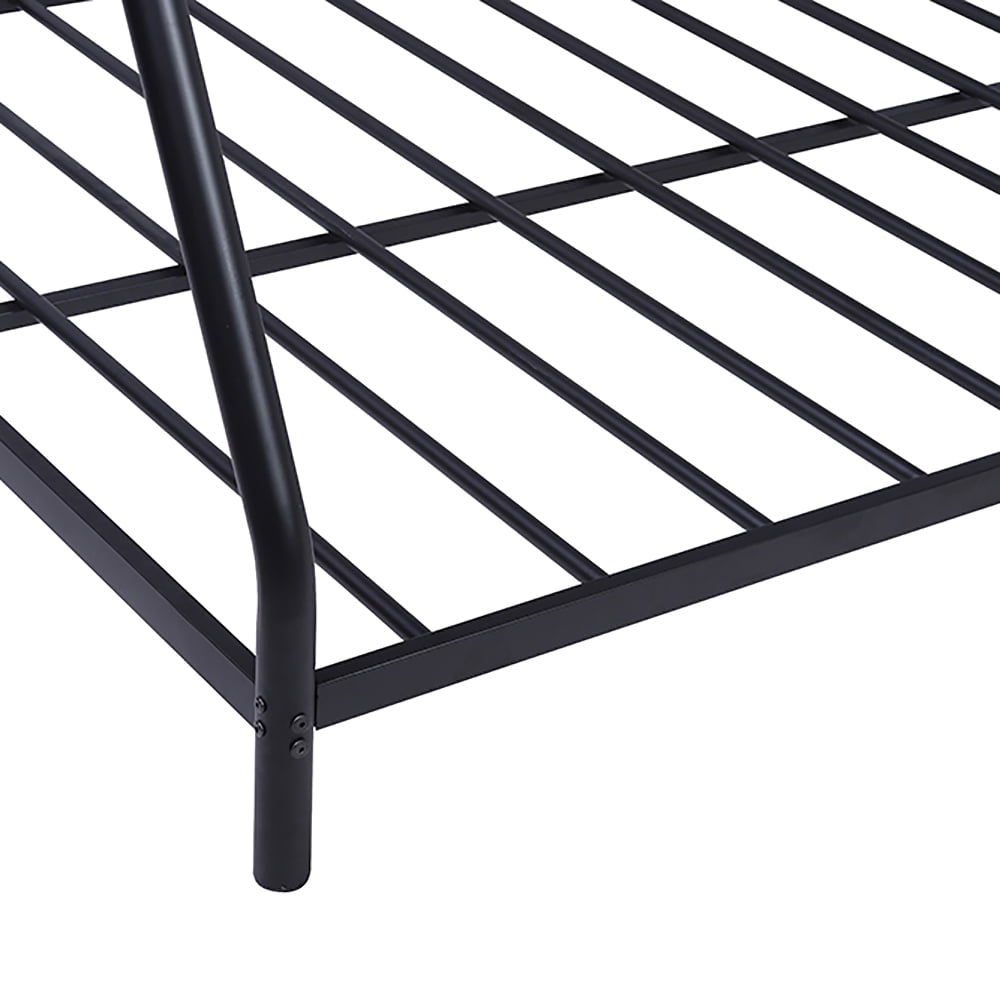 Kepooman Twin over Full Metal Bunk Bed with Ladder, Black Kepooman Twin over Full Metal Bunk Bed with Ladder, Black