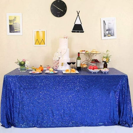 

Sparkle Royal Blue Sequin Tablecloth 60 x120 for Wedding Party Banquet Christmas Rectangle Table Cover Linen Glitter Cake Table Cloth