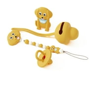 Muqee Peeko Teether and Pacifier Set with Pacifier Clip and Teething Toy - 4 Pc Set in Yellow Color