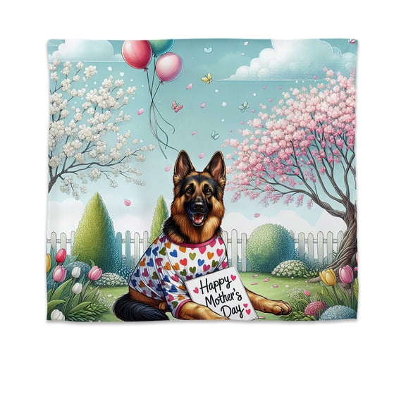 Happy Mother's Day Best German Shepherd Mom Ever Tapestry Alsatian Dog Lover Gifts Wall Hanging Backdrop Home Decor - 03002