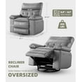 thumbnail image 3 of Oversized Rocker Swivel Recliner Chair - PU Leather Extra Wide Manual Recliner for Adults, Large Lazy Chair with 1.5X Sponge Comfort Arm and Back for Living Room, Bedroom, 3 of 6