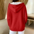 thumbnail image 4 of Zedker Women's Ribbed Hooded Jackets Casual Long Sleeve Drawstring Zipper Kniited Tops with Pockets Solid Color Fall Winter Shackets,Red,XL, 4 of 9
