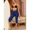 thumbnail image 3 of Sociala Women's Scallop Swim Capris Fitness High Waisted Swimming Bottoms Sport Pants, 3 of 6