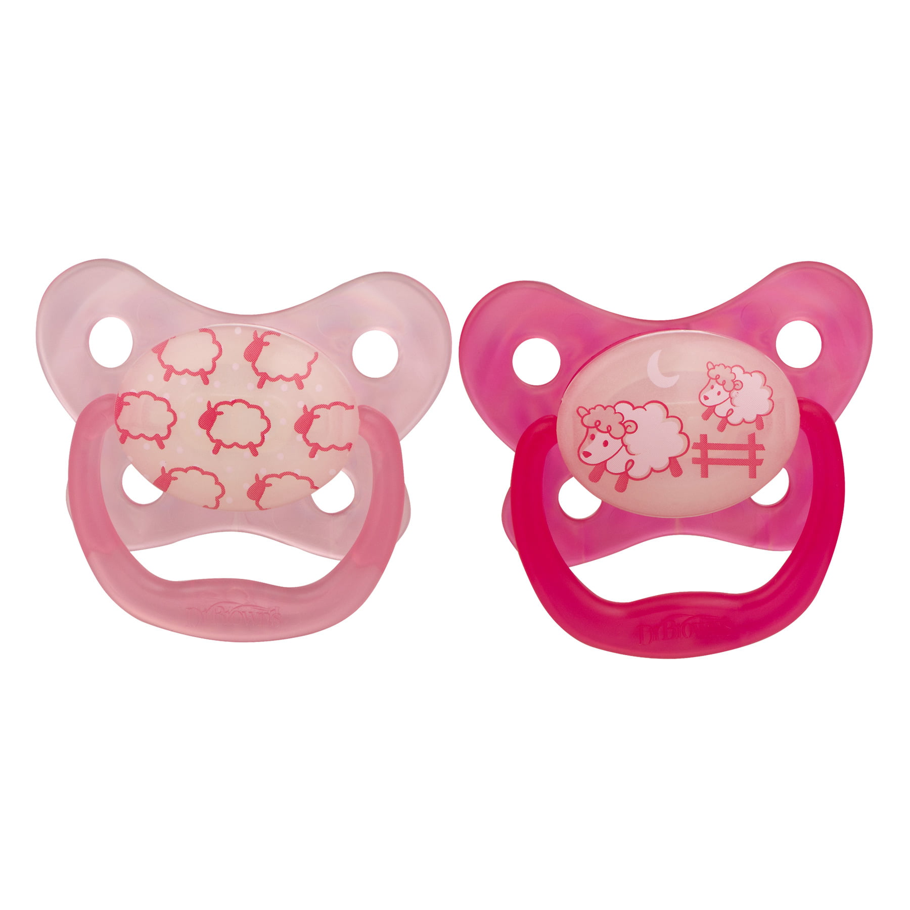 Brown's One Piece Silicone Pacifier 0m Best Dr Pink 3 Pack Pacifiers For Girls 