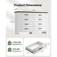 thumbnail image 2 of CHITOOMA 8 Drawer Dressers for Bedroom, Double Horizontal Wooden Dresser, Chest of Drawers for Living Room, Nursery, Hallway, White & Brown, 2 of 12