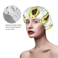 thumbnail image 4 of Balery Avocado Of A Hear Shower Caps, Double Layer Waterproof Shower Cap, Double Layers Reusable Shower Cap With Soft Comfortable For Long Thick Hair Soft Bath Shower Hair Caps, 4 of 9