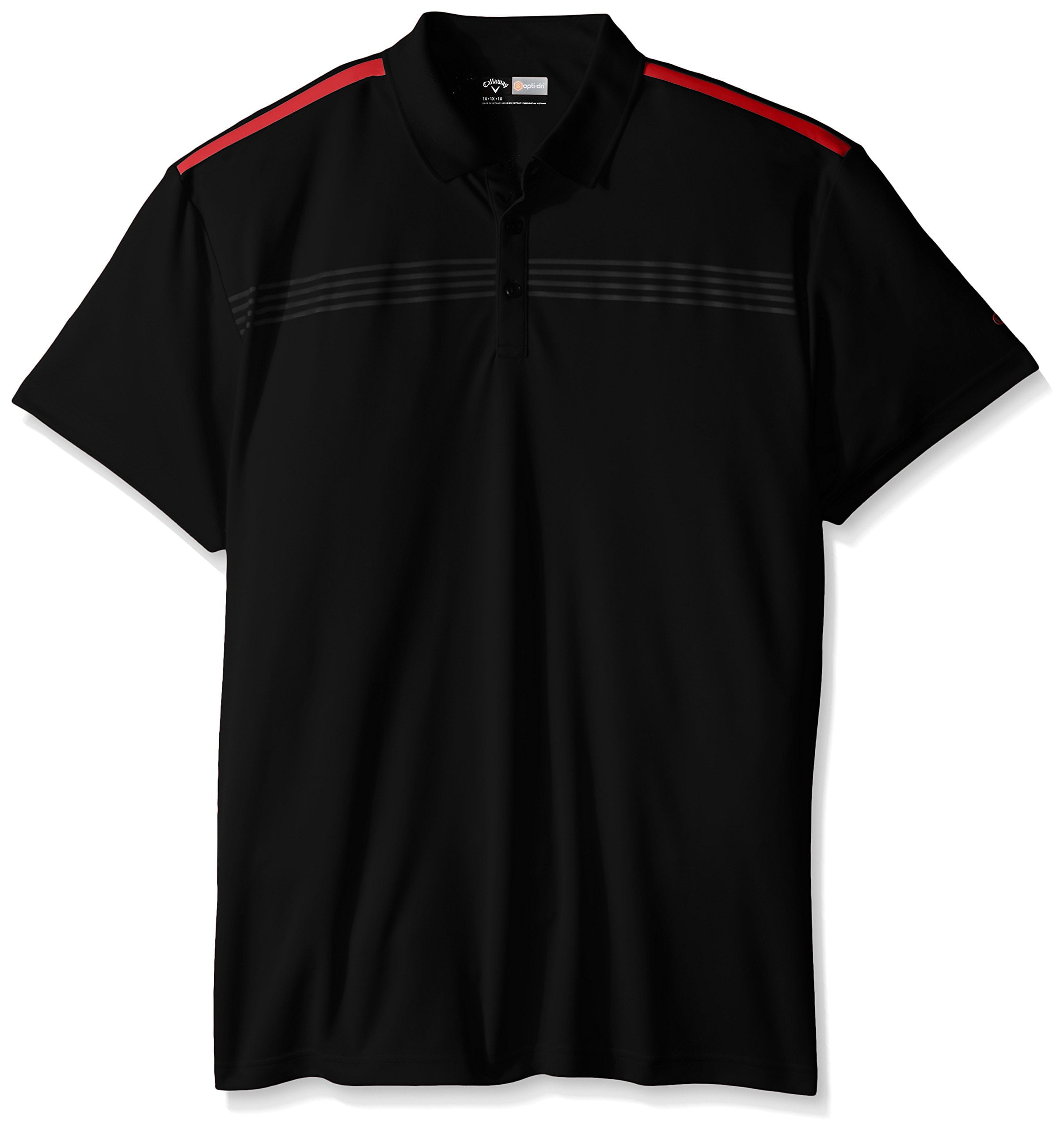 Callaway NEW Black Red Mens Size 3XLT Caviar Striped Golf Polo Shirt