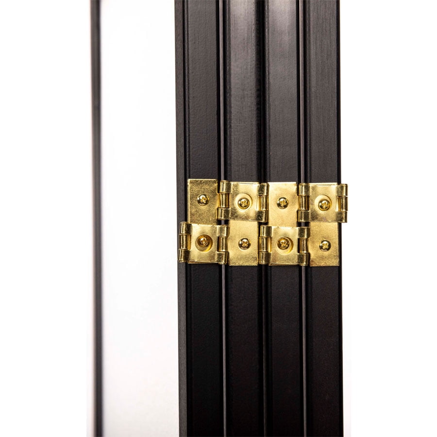 Legacy Decor Japanese Oriental Style Bamboo Flower Design 4 Panel Room Divider 71" Tall Black