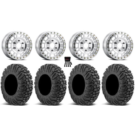 Method 412 Beadlock 15 Wheels Machined 34 MotoVator Tires Can-Am Maverick R