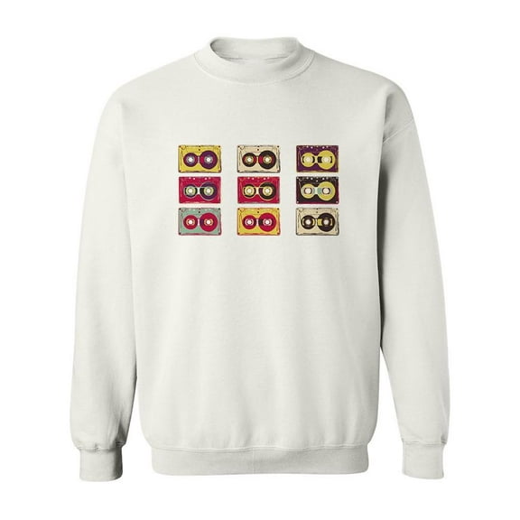 Colorful Cassettes Collage Sweatshirt Men -Image by Shutterstock, Male XX-Large