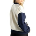 thumbnail image 4 of Jess By Meiko Women's Classic Color Blocked Long Sleeves Snap Button Varsity Jacket XL Beige, 4 of 6