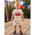 thumbnail image 6 of BemeyourBBs Toddler Baby Boys 4th of July Outfit Patriot Independent Day Summer Clothes All American Dude Letter Embroidery Short Sleeve T Shirt and Star Shorts Set Toddler Baby Boy Summer Outfit, 6 of 9