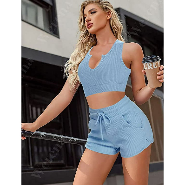 Workout sets biker shorts sale