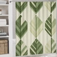 thumbnail image 5 of Bathroom Rugs and Shower Curtain Sets, Diagonal Leaf Pattern Printed on Bathroom Rug and Shower Curtain Sets, Great for Master Bath Beach House Modern Home, 72 x 72 inches, 5 of 8
