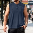 thumbnail image 2 of Sentmoon Tank Top Men and Sleeveless V Neck Summer Men Clothes Solid Color with Pockets Bodybuilding Loose Button Up Plus Size Men Compression Shirt Hawaiian for Running in Hot Weather M, 2 of 6