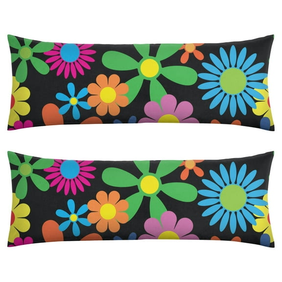 Romantic Rose Peony Body Pillow Cover 20x54 - Sunflower Daisy Long Pillow Case with Zipper - Soft Breathable Maternity Pillowcase - Full Body Pillow Protector - Bed Pillow Cover