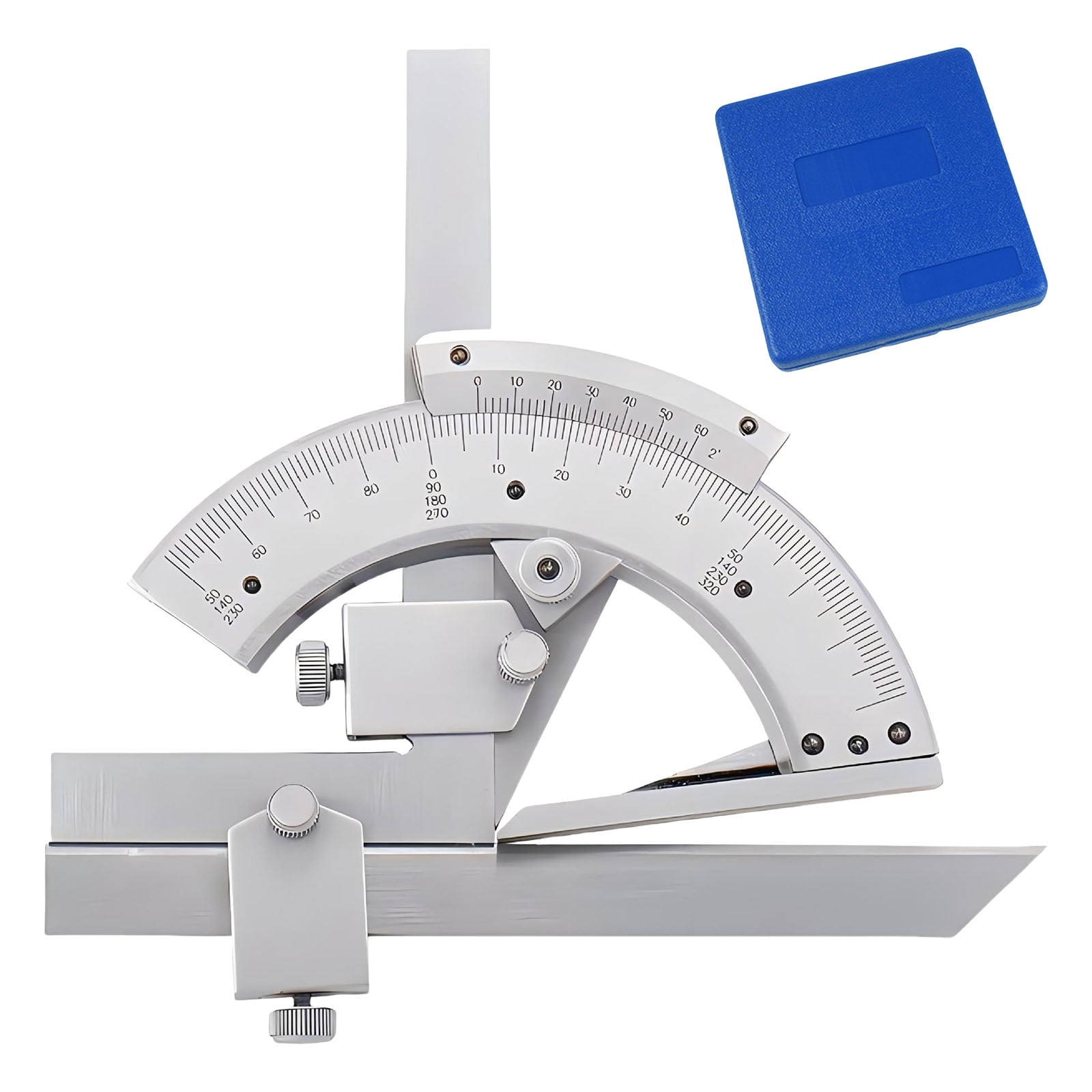 Metal Vernier Bevel Protractor Precisions Angles Finder Rulers Tool 0-320° Angles Measuring Rulers for Woodworking