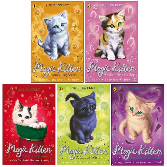 Pre-Owned Magic Kitten Collection 5 Books Set By Sue Bentley (A Glittering Gallop, Sparkling Steps, A Christmas Surprise, Moonlight Mischief, A Circus Wish)
