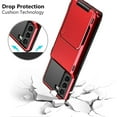 thumbnail image 5 of ELEHOLD Rugged Case for Samsung Galaxy A36 5G Flip Open Back Wallet Hidden Card Slot Rugged Shockproof Hybrid Hard PC Shell Anti-Scratch Case for Samsung Galaxy A36 5G,Red, 5 of 6