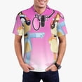 thumbnail image 2 of Lsque Bluey Pattern Golf Shirts for Men Dry Fit Print Moisture Wicking Performance Short Sleeve Polo Shirt-Small, 2 of 7