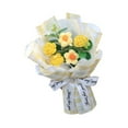 thumbnail image 5 of Esquirla Crochet Flowers Bouquet Home Decor with Light Strip Elegant Decorative Knitted Bouquet for Girlfriend Moms Friends Graduation Yellow, 5 of 8