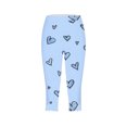 thumbnail image 4 of QATAINLAV Leggings for Women 2025 Summer Casual Milk Silk Soft Cropped Yoga Pants Fashion Heart Print High Waisted Workout Capri Leggings on Sale Clearance 2025 Blue XL, 4 of 6