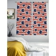 thumbnail image 4 of 4th of July Semi Sheer Window Curtains 72 Inches Long, Independence Day Blue Star Red Striped Rustic Rod Pocket Voile Silky Chiffon Curtain Light Filtering Drapes for Living Room, 52"x72", 2 Panels, 4 of 9