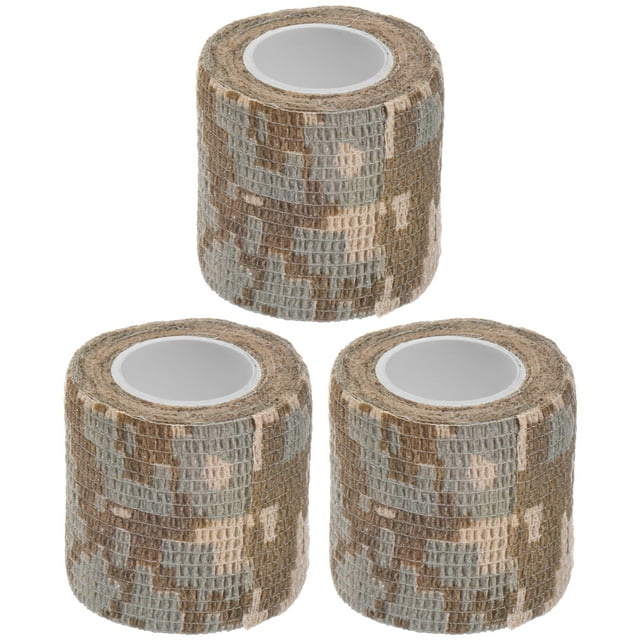 Uxcell 3 Rollos de Cinta Camuflaje 2IN x 14.76FT, Cinta Autoadhesiva Impermeable y No Reflectante para Escalada al Aire Libre, Desierto