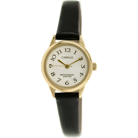 Timex Women's Carriage C3C602 Black Leather Analog Quartz Fashion Watch ...