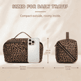 thumbnail image 2 of WANDF Travel Makeup Bag,PU Leather Toiletry Bag for Women,Waterproof Cosmetic Bag,Flat Open Portable Cosmetic Organizer for Skincare, Brushes,Travel Essentials(Brown Leopard Print), 2 of 11