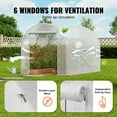 thumbnail image 5 of KFFKFF Tunnel Greenhouse, Dimensions 9.6x6.4x6.2 ft, Featuring a Durable Galvanized Steel Frame and White PE Covering, Equipped with a Roll-up Zipper Door and Six Ventilation Windows, 5 of 9
