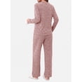 thumbnail image 4 of MOSHU Pajama Sets for Women Casual Two Piece Lounge Sets Soft Long Sleeve Tops and Long Pants Comfy Sleepwear fall Outfits, 4 of 11