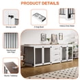 thumbnail image 6 of Wiilayok 94.5" Dog Crate Furniture for 2 Large Medium Dogs, Wooden Dog Kennel TV Stand with 3 Storage Drawers, 4 Bowls & Locks, White Indoor Dog House, 6 of 9