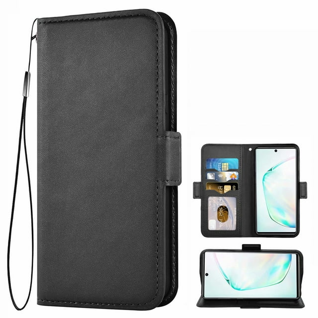 Étui pour Samsung Galaxy Note-10, Étui en Cuir, Étui à Rabat Magnétique en Cuir Protecteur