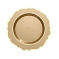 BalsaCircle 10 Elegant Gold 10.5" Round Plastic Dinner Plates with Scalloped Rim - Large Wedding ...