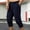 Navy, variant on Mens 3/4 Pants Workout Jogger Yoga Capri Pants Drawstring Elastic Waist Pant with Multi Pockets for Running