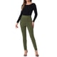 thumbnail image 2 of FALDAS CURVAS Leggings de Ante Sintético para Mujeres, Cintura Alta, Pantalones Ajustados, Talla XS, Verde Ejército Claro, 2 of 6