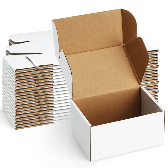 Cajas de envío Poever de 15 x 10 x 7 cm, tamaño pequeño, 25 unidades, color blanco