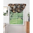thumbnail image 2 of Waterfall Valances for Windows, Black Brown Girls Boho Kitchen Sheer Valance Curtains, Grey Vintage Ethnic Abstract Art Rod Pocket Elegant Swag Valances for Living Room Bedroom, 47.2"x38.5", 1 Panel, 2 of 8