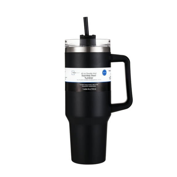 Mainstays 40oz Black Stainless Steel Double Wall Tumbler