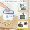 thumbnail image 2 of TOPCHANCES Electric Heating Lunch Box, Leak Proof Food Warmer Container for Car Home Office, 12V 24V /110V, 1.8L Food Heater with Fork & Spoon & Carry Bag, Blue, 2 of 8