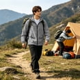 thumbnail image 2 of Sewkxo Mens Rain Jacket Lightweight Raincoat Waterproof with Hood Outdoor Windbreaker Jacket Travel Rain Jackets,Dark Gray 3XL, 2 of 7