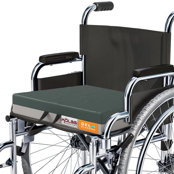 Kolbs gel Extreme Cojín para silla de ruedas Cojín de asiento de 18 x 18 pulgadas Asiento de 3 pulgadas de grosor Coxis Ciática Coxis Cojín para aliviar el dolor Cojín del asiento Ideal para oficina,