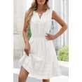 thumbnail image 6 of Merokeety Summer Dress for Women V Neck Flowy Vacation Mini Dress with Pockets White m, 6 of 6