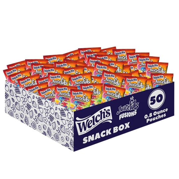 Welch's Fruit Snacks, Juicefuls Fusions, MDA05 Assorted Fruit Flavor, Bulk Pack, Gluten Free, Natural Colors & Flavors, 0.8oz (Pack of 50)